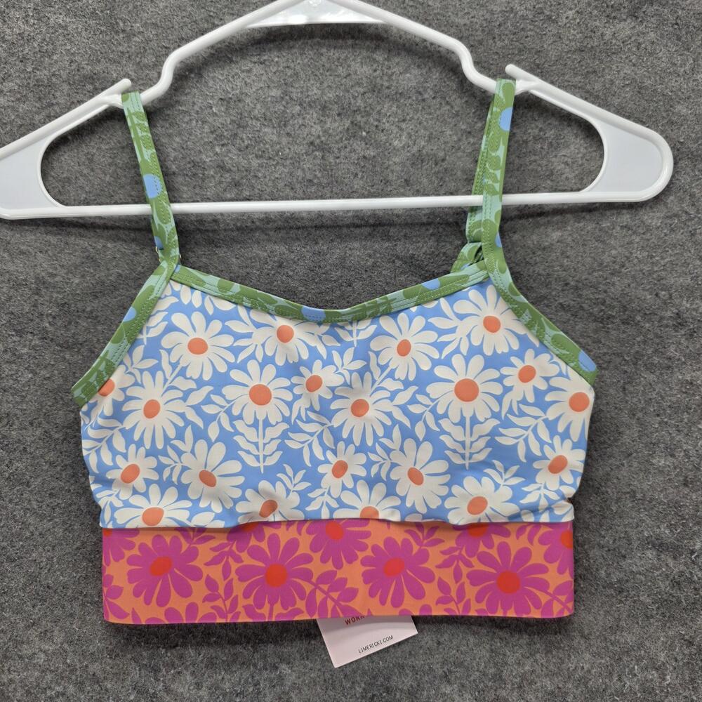Lime Ricki Swim Top Womens XXS Multicolor Floral Bralette Lined Padded